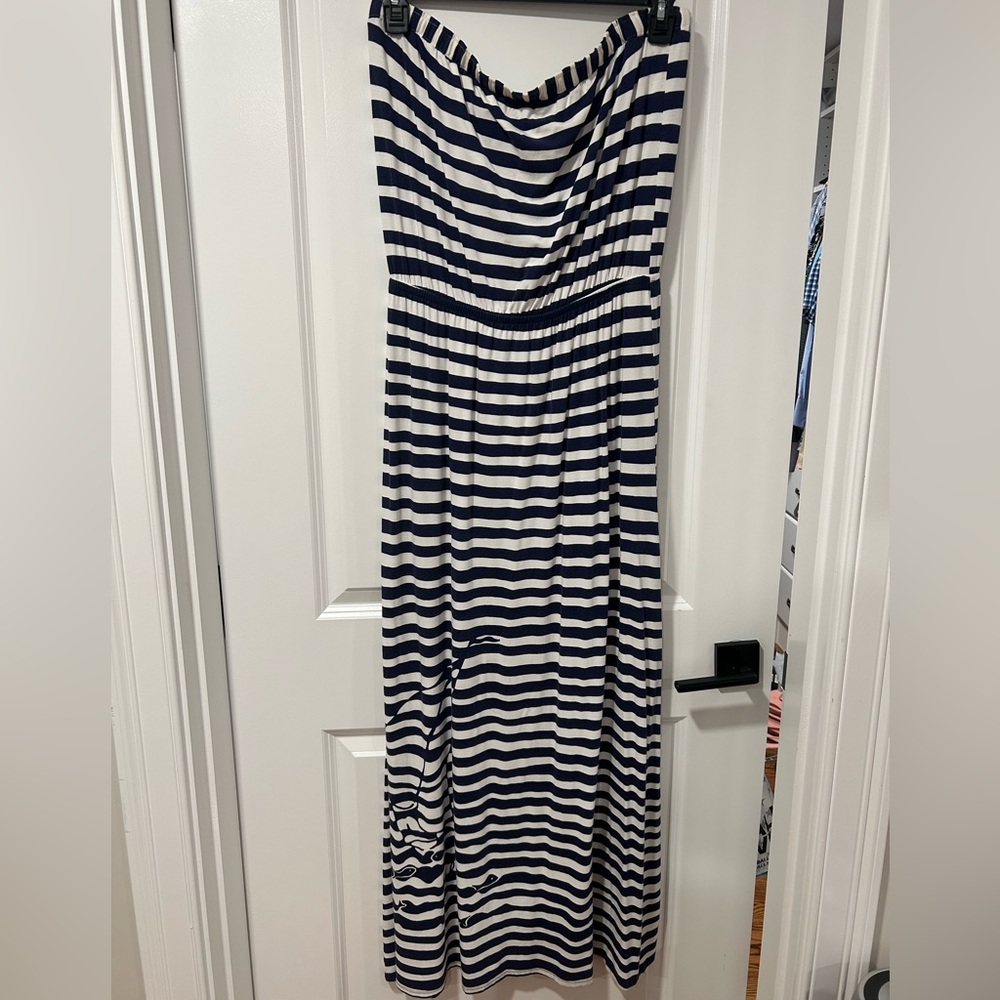 Lilly Pulitzer Strapless Navy and White Dress